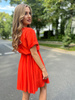Sukienka z wiskozy w pomarańczowym kolorze